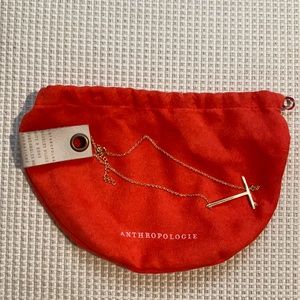 Anthropologie Sideways T initial necklace